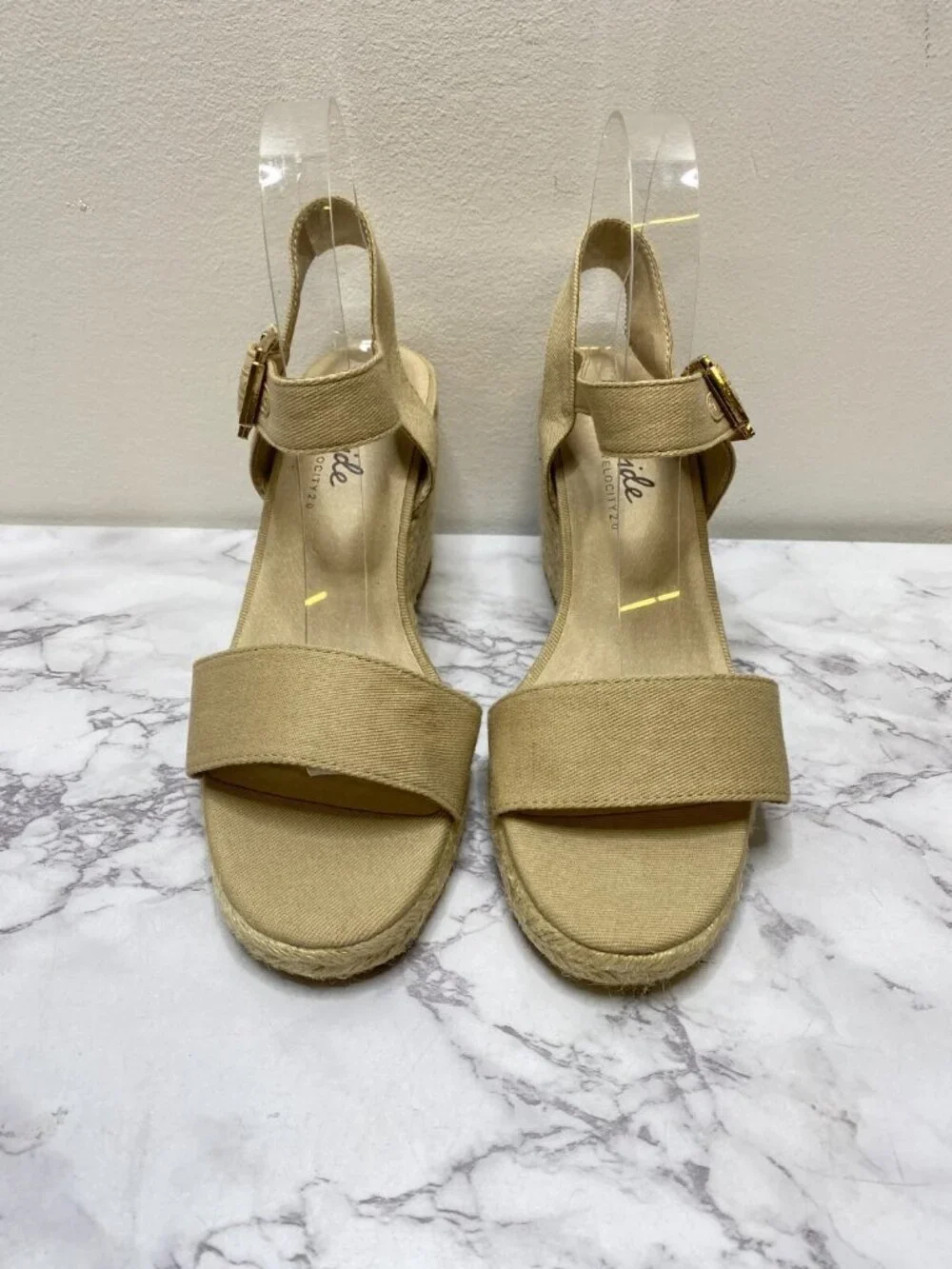 Life Stride Women's tango 2 Nude Espadrille Wedge Sz 9M